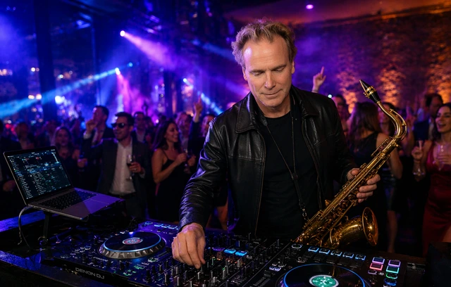 DJ and live saxophone entertainment for a corporate event